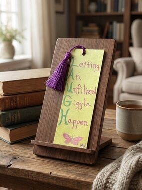 Handcrafted Bookmark with Purple Tassel